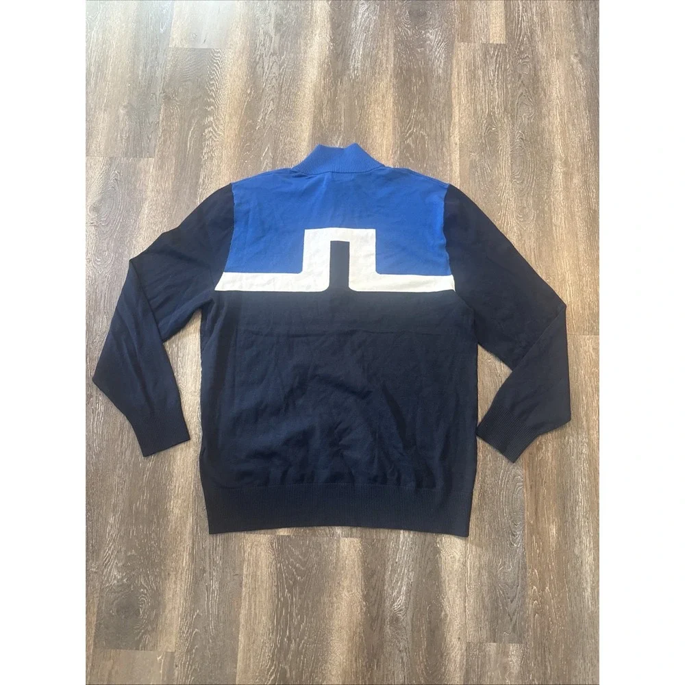 J. Lindeberg Golf Mens Large Jeff Knitted Sweater JL-Navy NWT